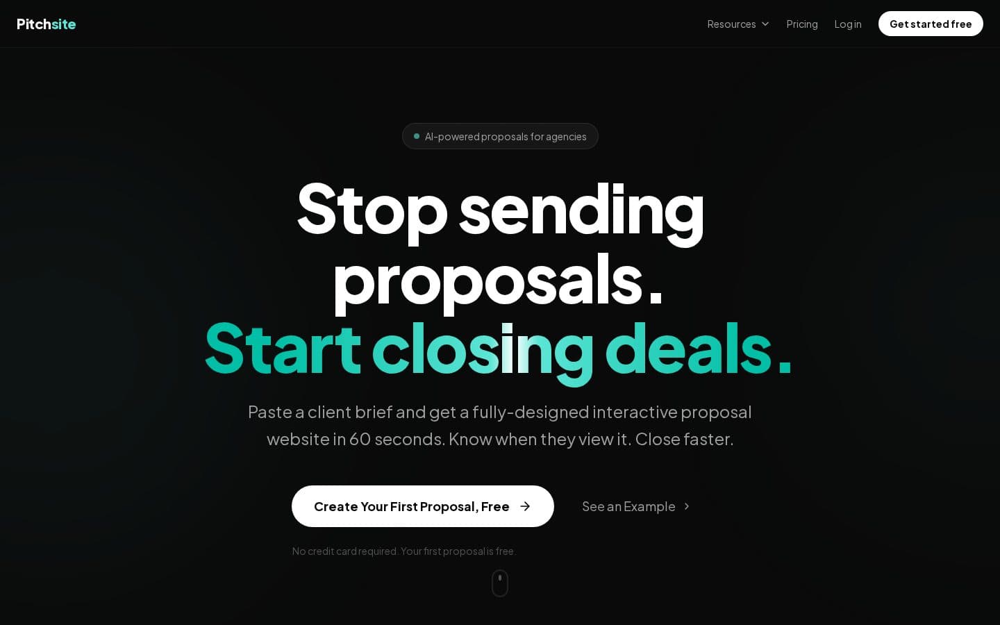 Pitchsite screenshot